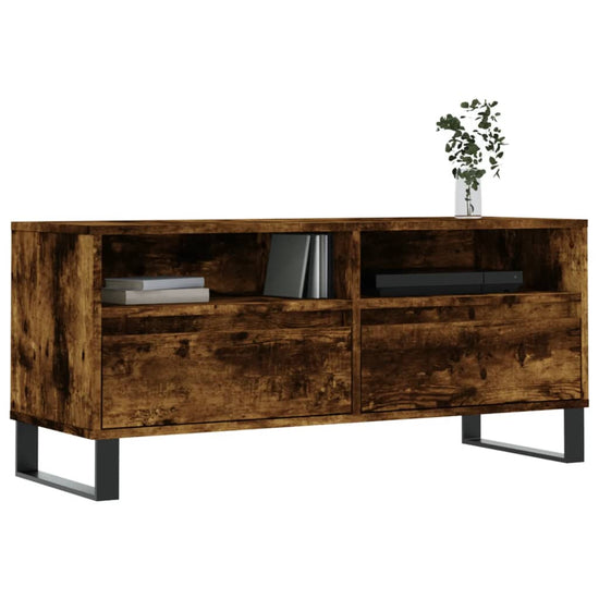 Tv-meubel 100x34,5x44,5 cm bewerkt hout gerookt eikenkleurig MeubelReus