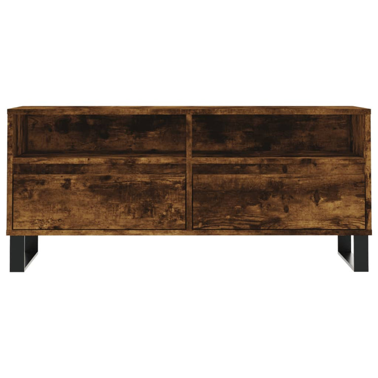 Tv-meubel 100x34,5x44,5 cm bewerkt hout gerookt eikenkleurig MeubelReus