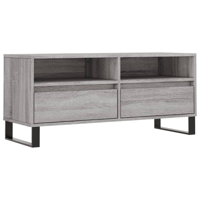 Tv-meubel 100x34,5x44,5 cm bewerkt hout grijs sonoma eikenkleur MeubelReus