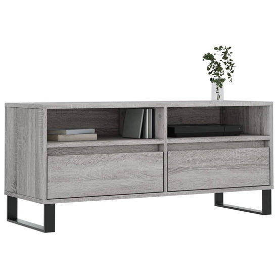 Tv-meubel 100x34,5x44,5 cm bewerkt hout grijs sonoma eikenkleur MeubelReus