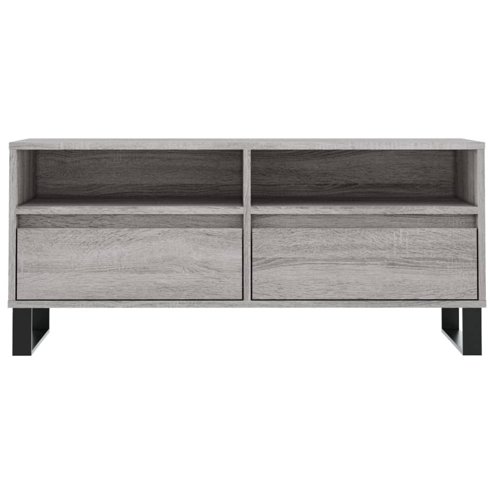 Tv-meubel 100x34,5x44,5 cm bewerkt hout grijs sonoma eikenkleur MeubelReus
