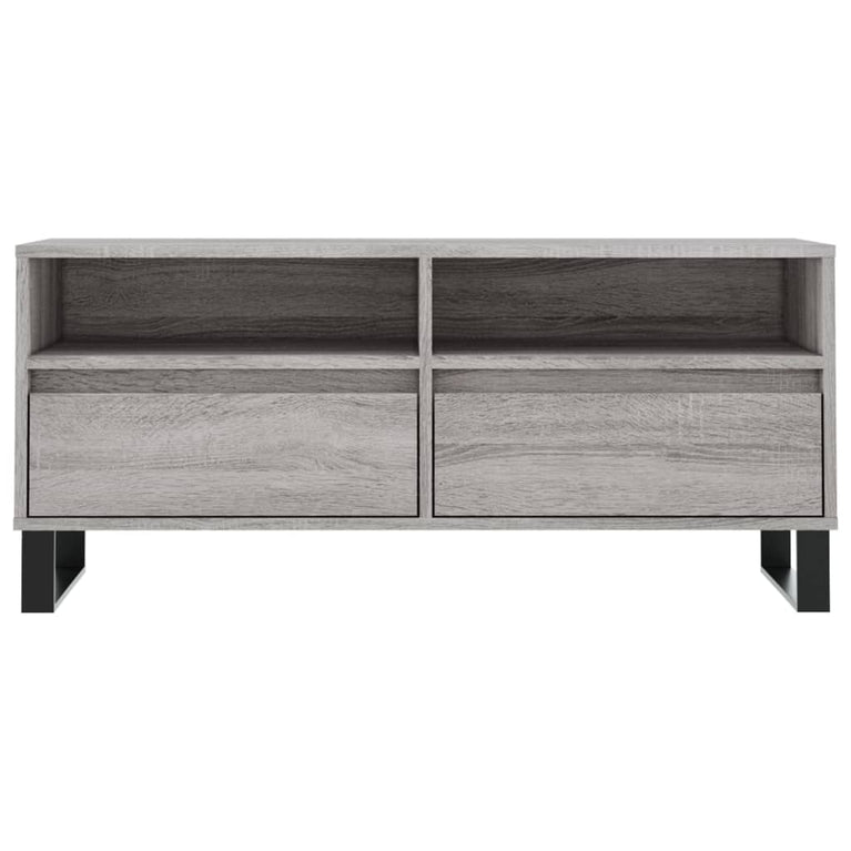 Tv-meubel 100x34,5x44,5 cm bewerkt hout grijs sonoma eikenkleur MeubelReus