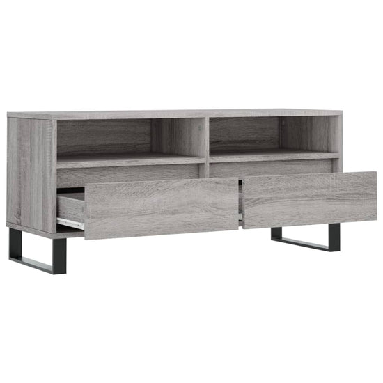 Tv-meubel 100x34,5x44,5 cm bewerkt hout grijs sonoma eikenkleur MeubelReus