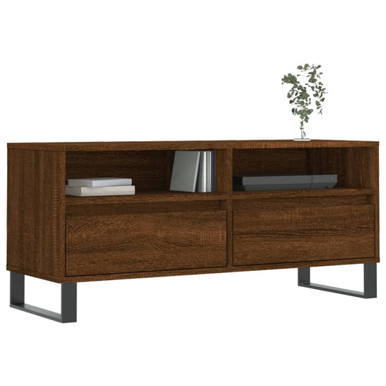 Tv-meubel 100x34,5x44,5 cm bewerkt hout bruin eikenkleur MeubelReus