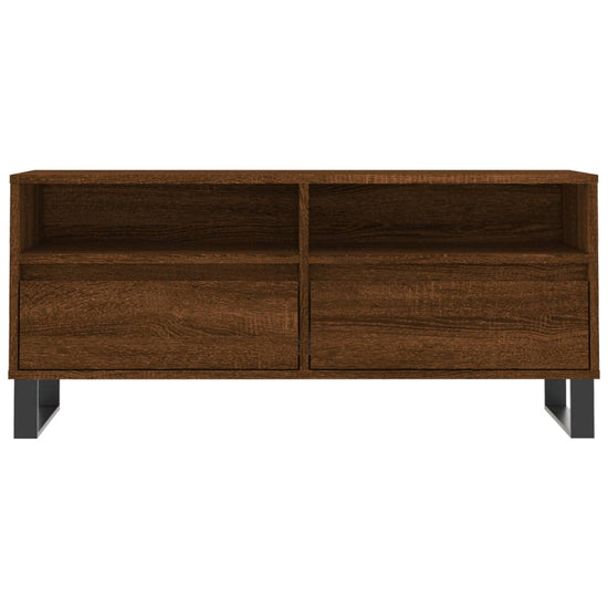 Tv-meubel 100x34,5x44,5 cm bewerkt hout bruin eikenkleur MeubelReus