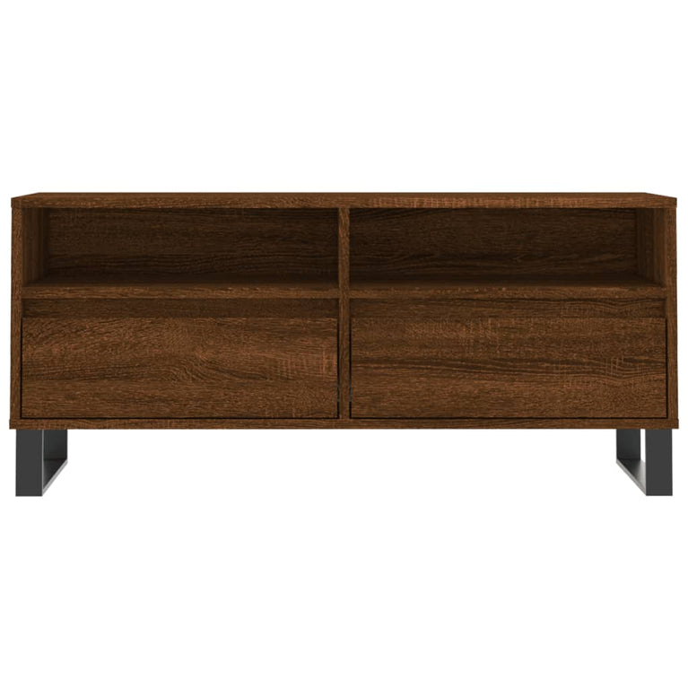 Tv-meubel 100x34,5x44,5 cm bewerkt hout bruin eikenkleur MeubelReus