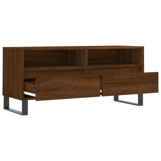 Tv-meubel 100x34,5x44,5 cm bewerkt hout bruin eikenkleur MeubelReus