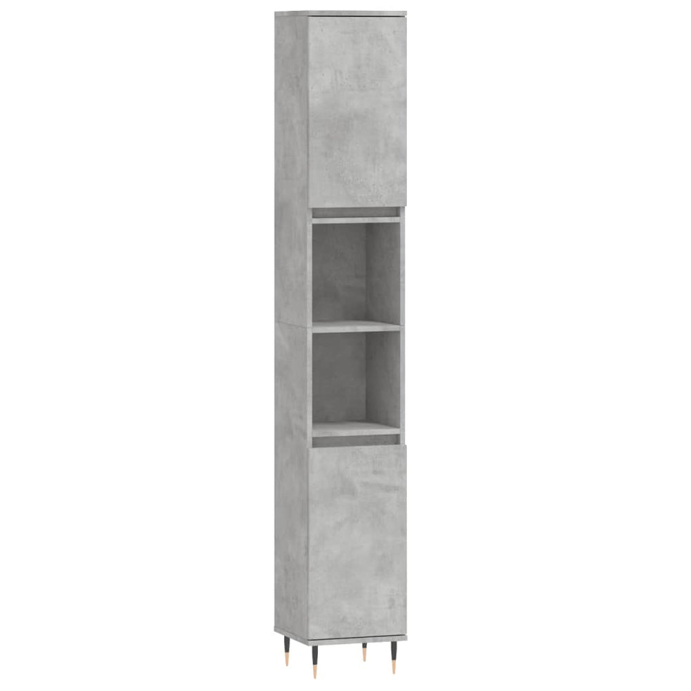 Badkamerkast 30x30x190 cm bewerkt hout betongrijs MeubelReus