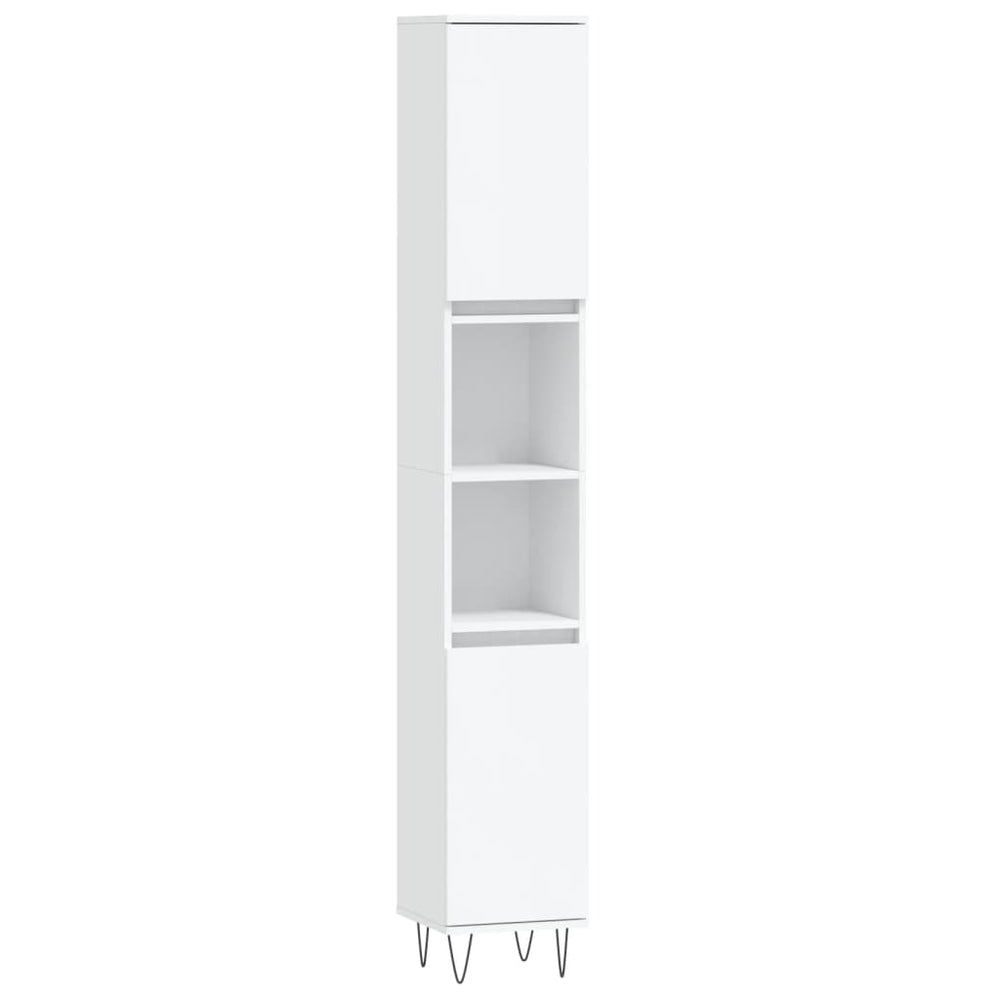 Badkamerkast 30x30x190 cm bewerkt hout wit MeubelReus