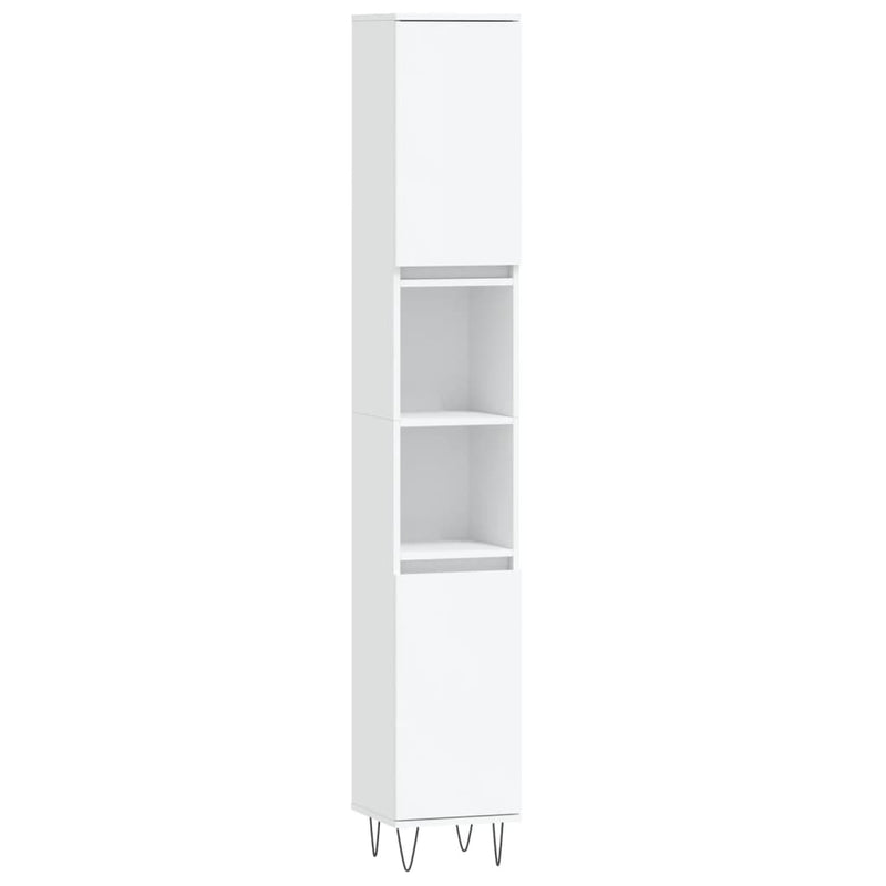 Badkamerkast 30x30x190 cm bewerkt hout wit MeubelReus