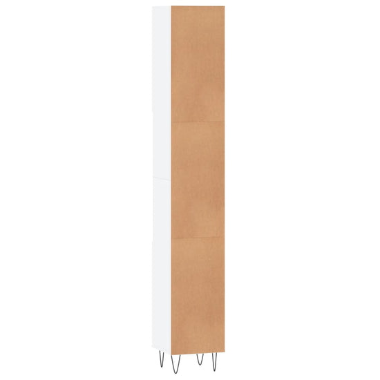 Badkamerkast 30x30x190 cm bewerkt hout wit MeubelReus
