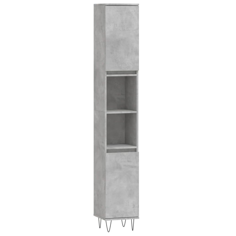 Badkamerkast 30x30x190 cm bewerkt hout betongrijs MeubelReus
