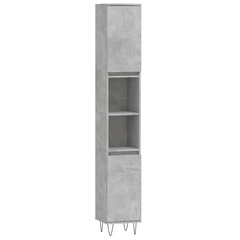 Badkamerkast 30x30x190 cm bewerkt hout betongrijs MeubelReus