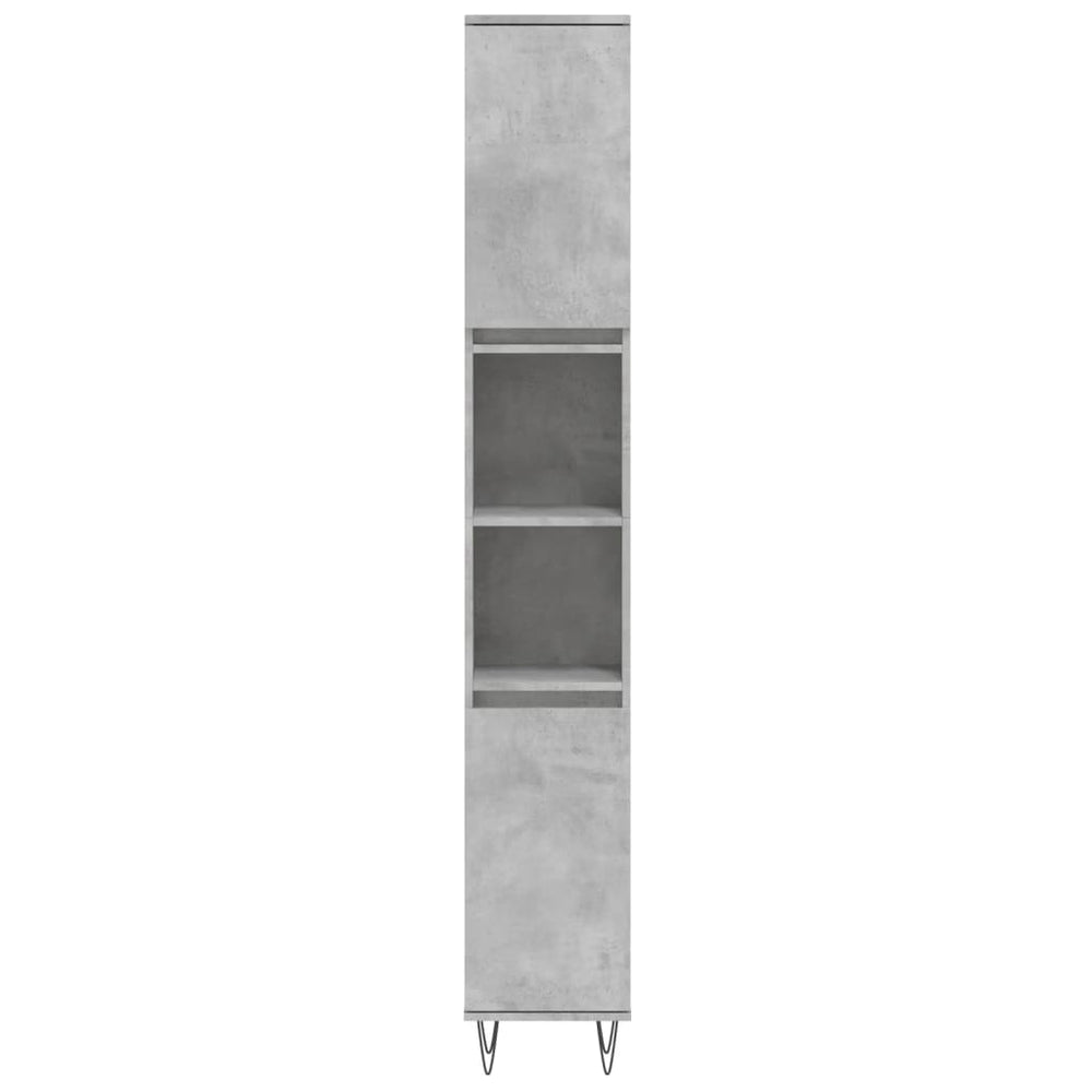 Badkamerkast 30x30x190 cm bewerkt hout betongrijs MeubelReus
