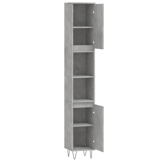 Badkamerkast 30x30x190 cm bewerkt hout betongrijs MeubelReus