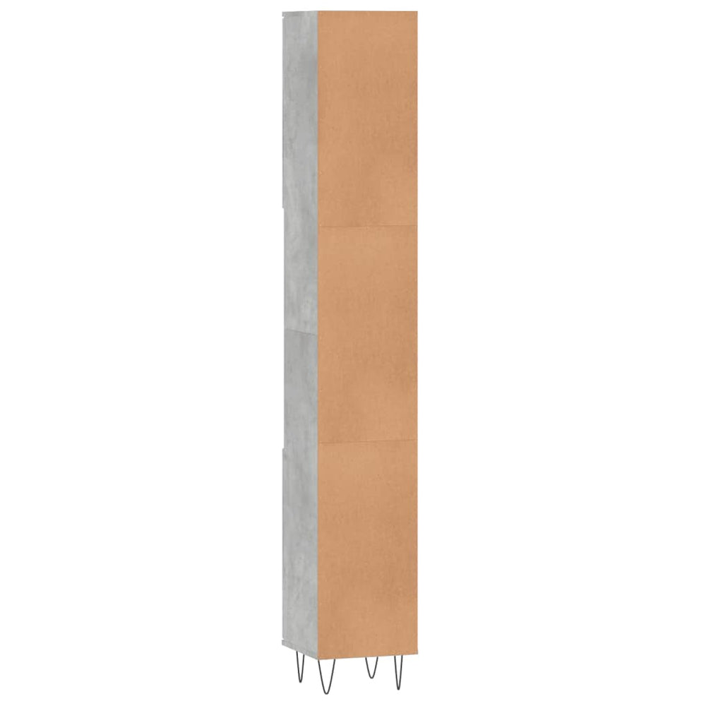 Badkamerkast 30x30x190 cm bewerkt hout betongrijs MeubelReus