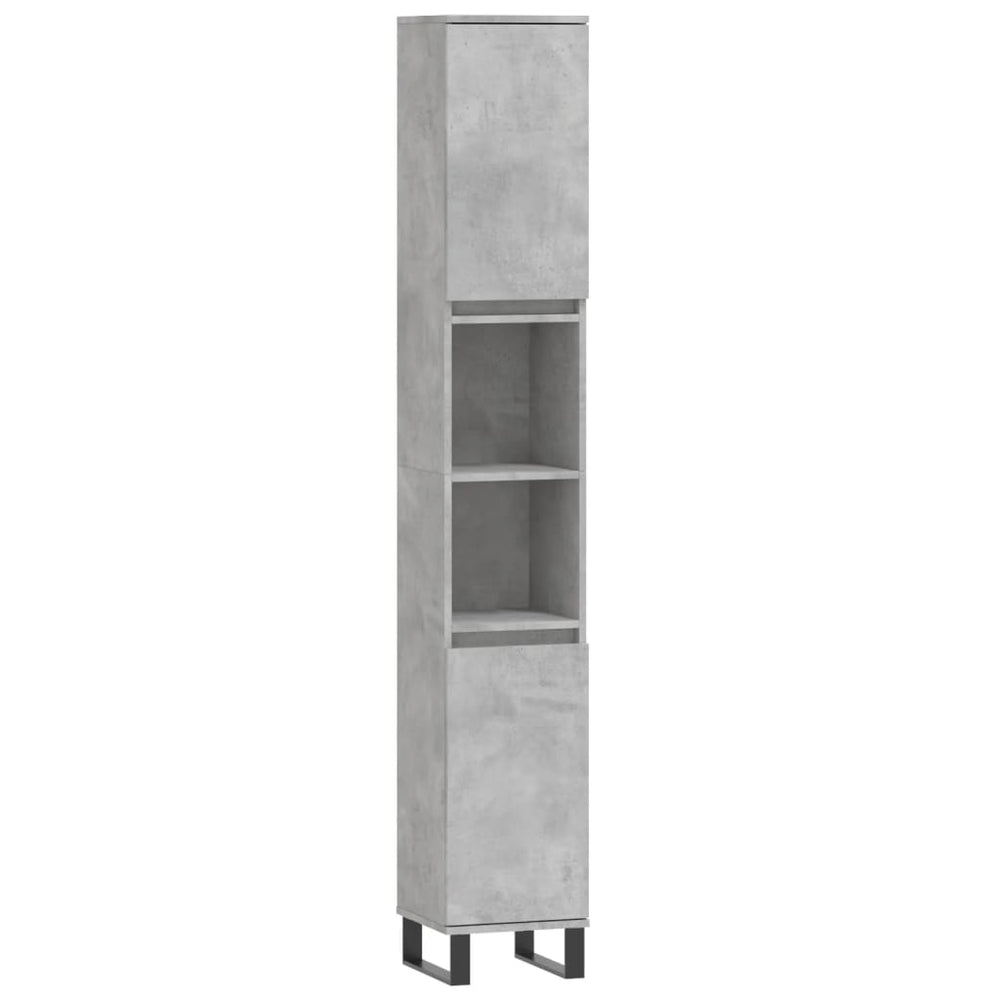 Badkamerkast 30x30x190 cm bewerkt hout betongrijs MeubelReus