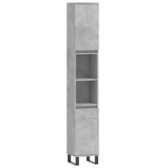 Badkamerkast 30x30x190 cm bewerkt hout betongrijs MeubelReus