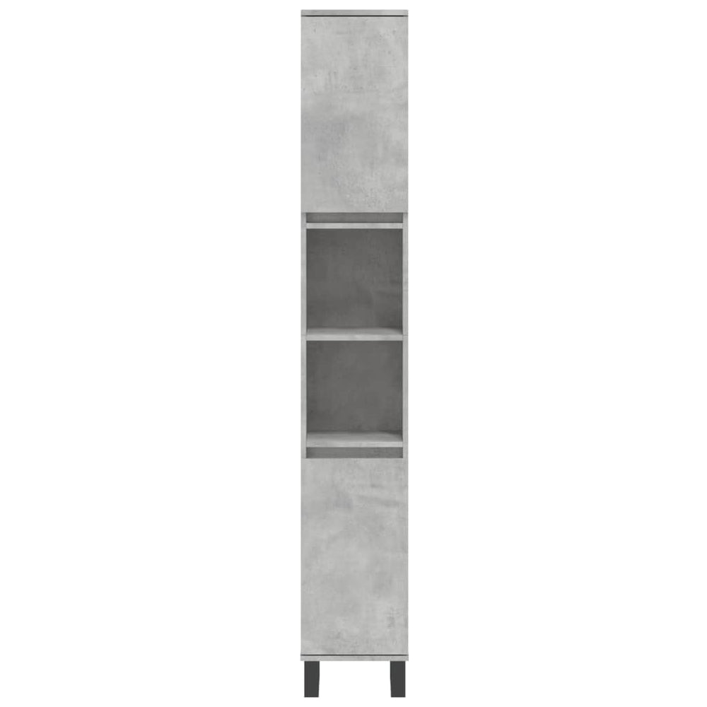 Badkamerkast 30x30x190 cm bewerkt hout betongrijs MeubelReus