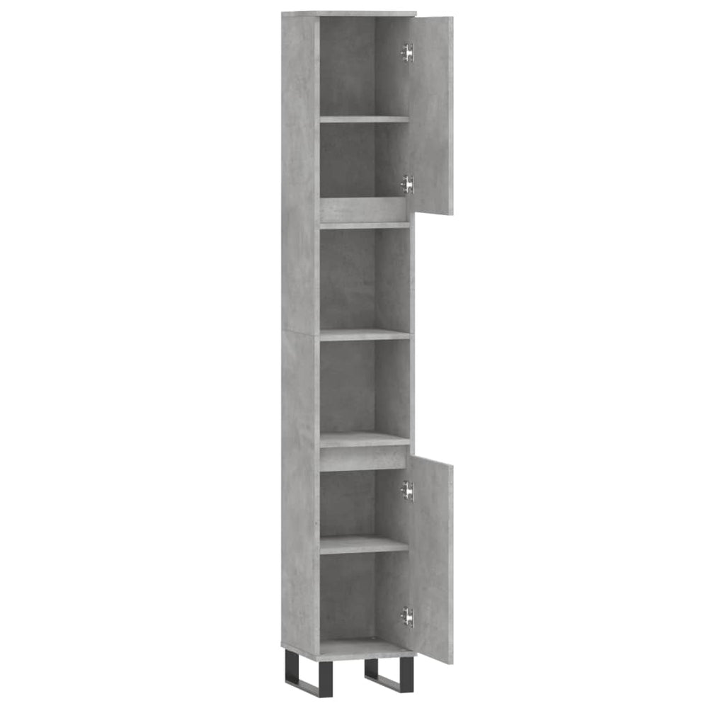 Badkamerkast 30x30x190 cm bewerkt hout betongrijs MeubelReus