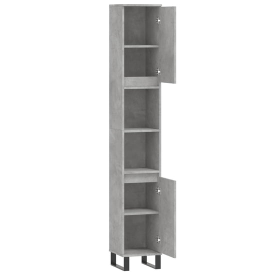 Badkamerkast 30x30x190 cm bewerkt hout betongrijs MeubelReus