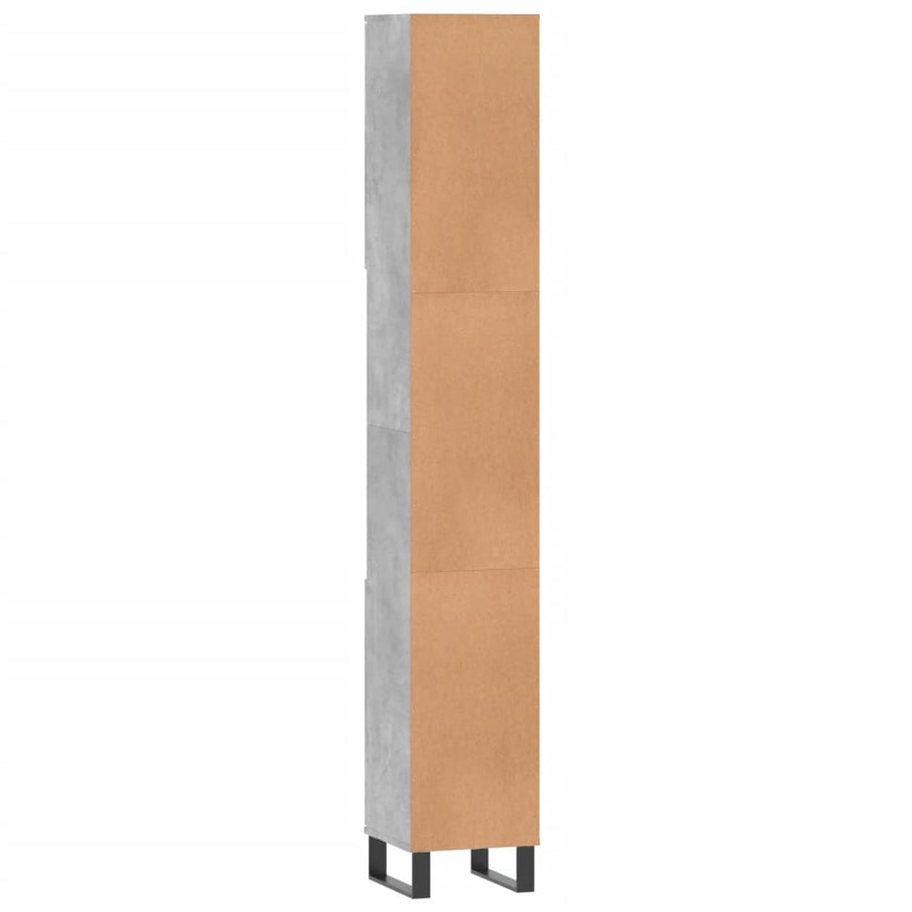 Badkamerkast 30x30x190 cm bewerkt hout betongrijs MeubelReus