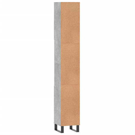 Badkamerkast 30x30x190 cm bewerkt hout betongrijs MeubelReus