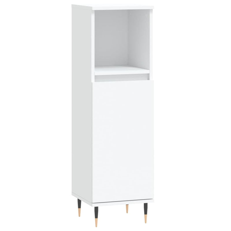 Badkamerkast 30x30x100 cm bewerkt hout wit MeubelReus