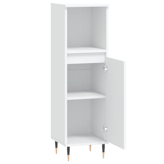 Badkamerkast 30x30x100 cm bewerkt hout wit MeubelReus