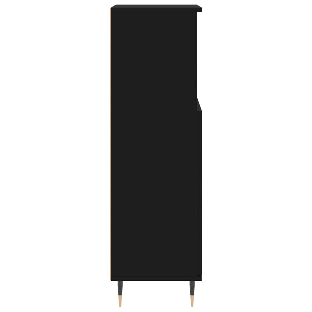 Badkamerkast 30x30x100 cm bewerkt hout zwart MeubelReus