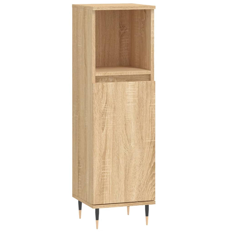 Badkamerkast 30x30x100 cm bewerkt hout sonoma eikenkleurig MeubelReus