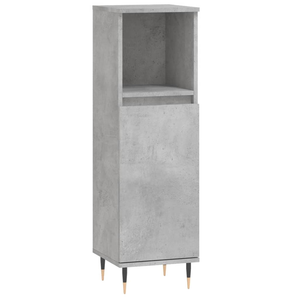 Badkamerkast 30x30x100 cm bewerkt hout betongrijs MeubelReus