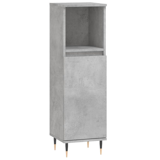 Badkamerkast 30x30x100 cm bewerkt hout betongrijs MeubelReus