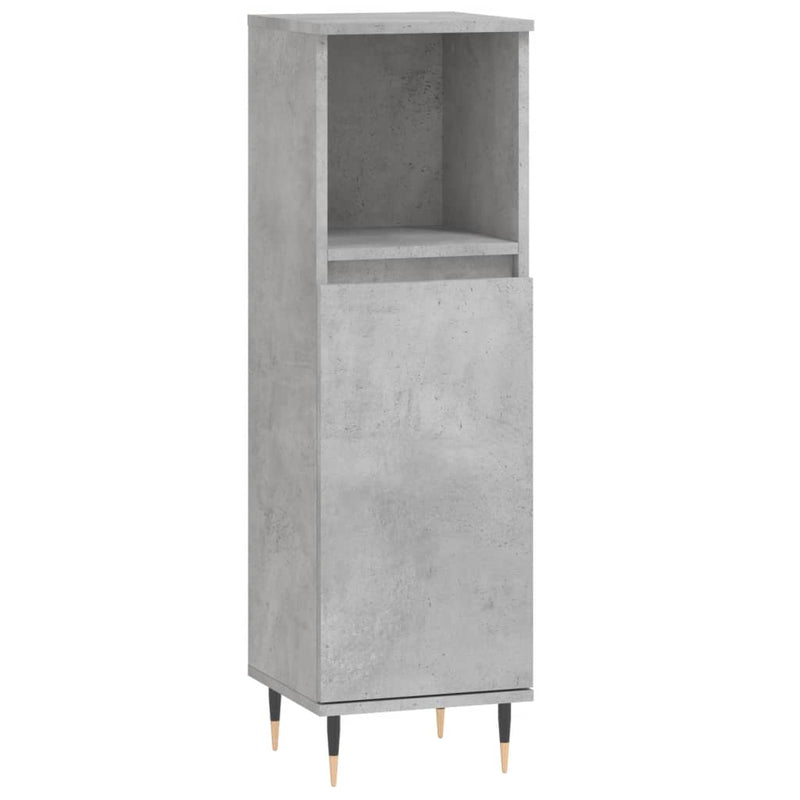 Badkamerkast 30x30x100 cm bewerkt hout betongrijs MeubelReus