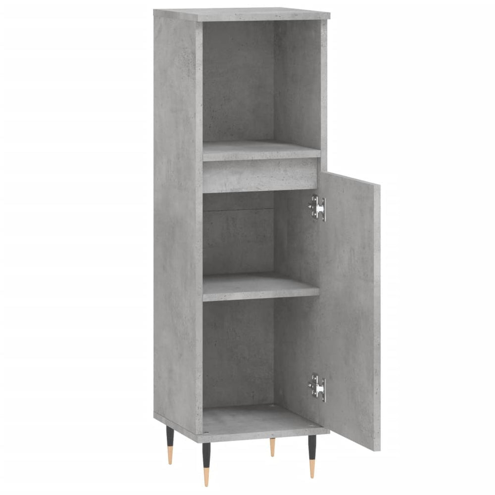 Badkamerkast 30x30x100 cm bewerkt hout betongrijs MeubelReus