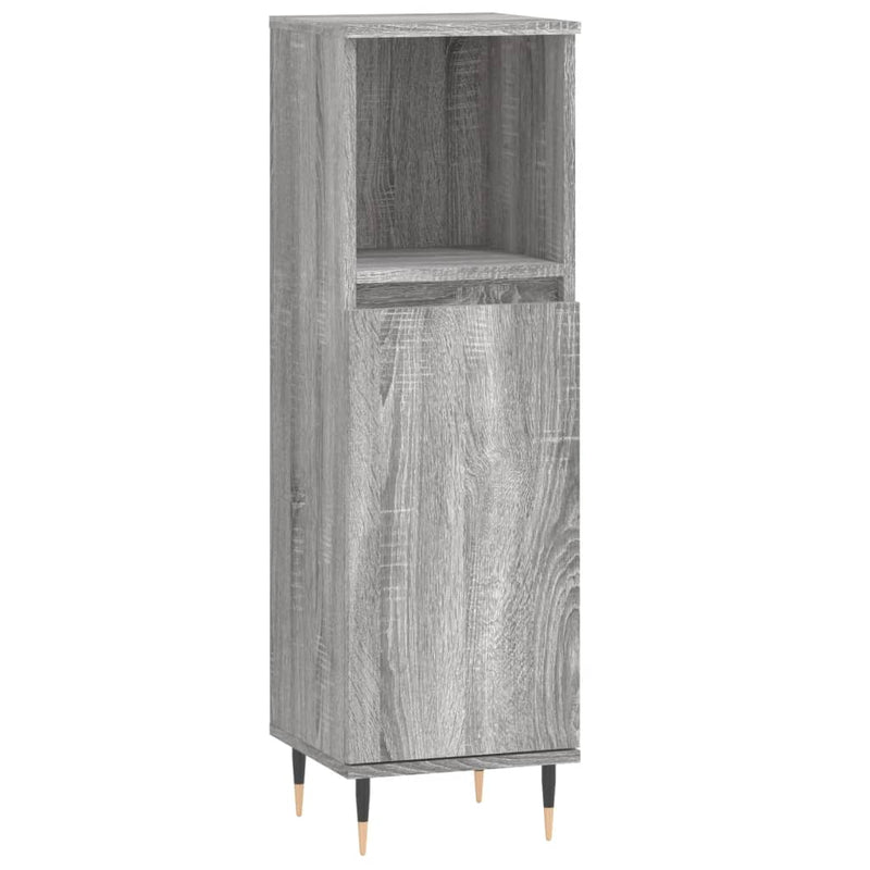 Badkamerkast 30x30x100 cm bewerkt hout grijs sonoma eikenkleur MeubelReus