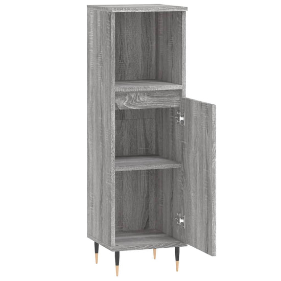 Badkamerkast 30x30x100 cm bewerkt hout grijs sonoma eikenkleur MeubelReus