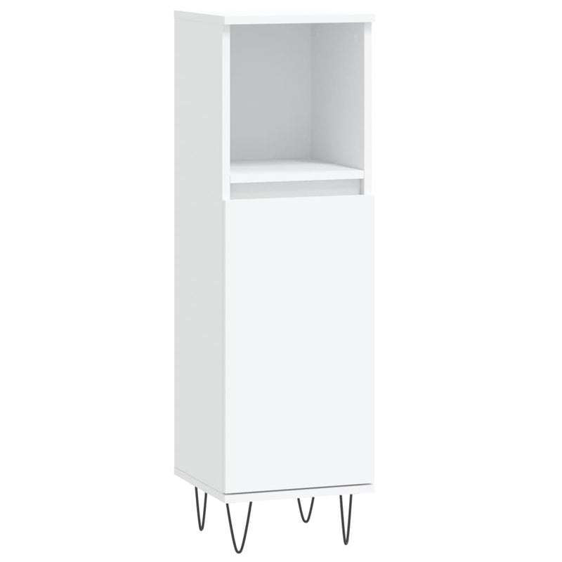 Badkamerkast 30x30x100 cm bewerkt hout wit MeubelReus