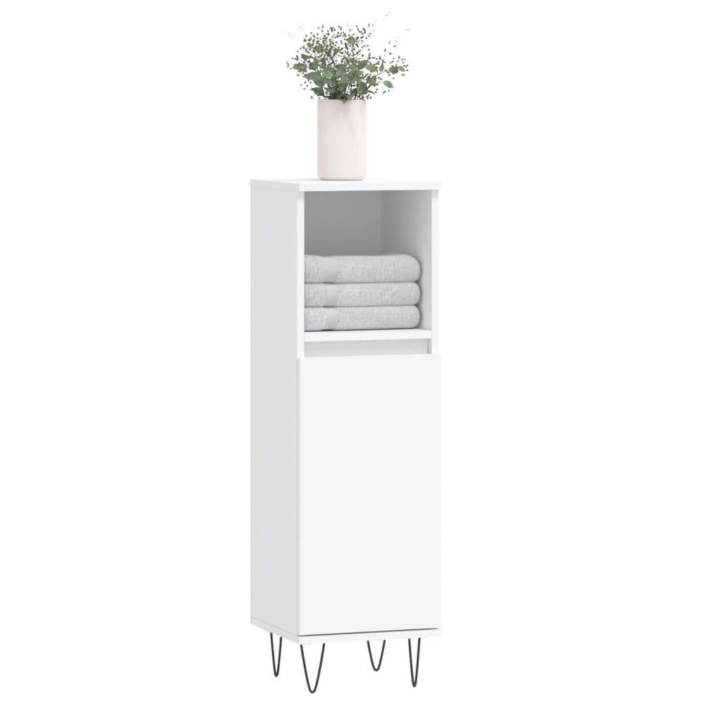 Badkamerkast 30x30x100 cm bewerkt hout wit MeubelReus