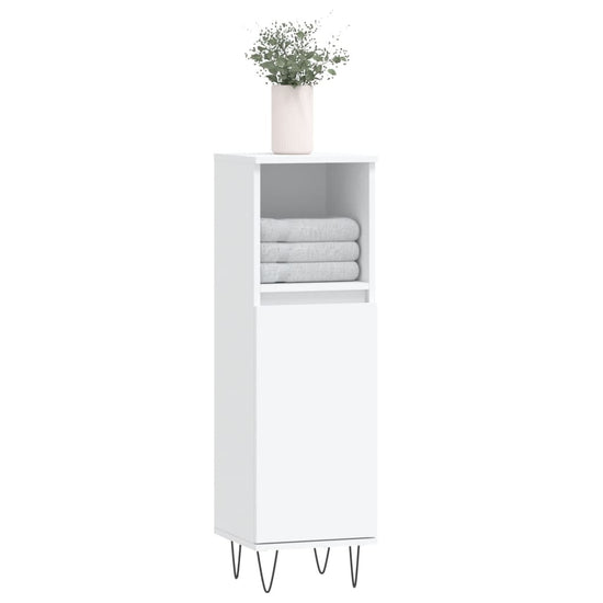 Badkamerkast 30x30x100 cm bewerkt hout wit MeubelReus