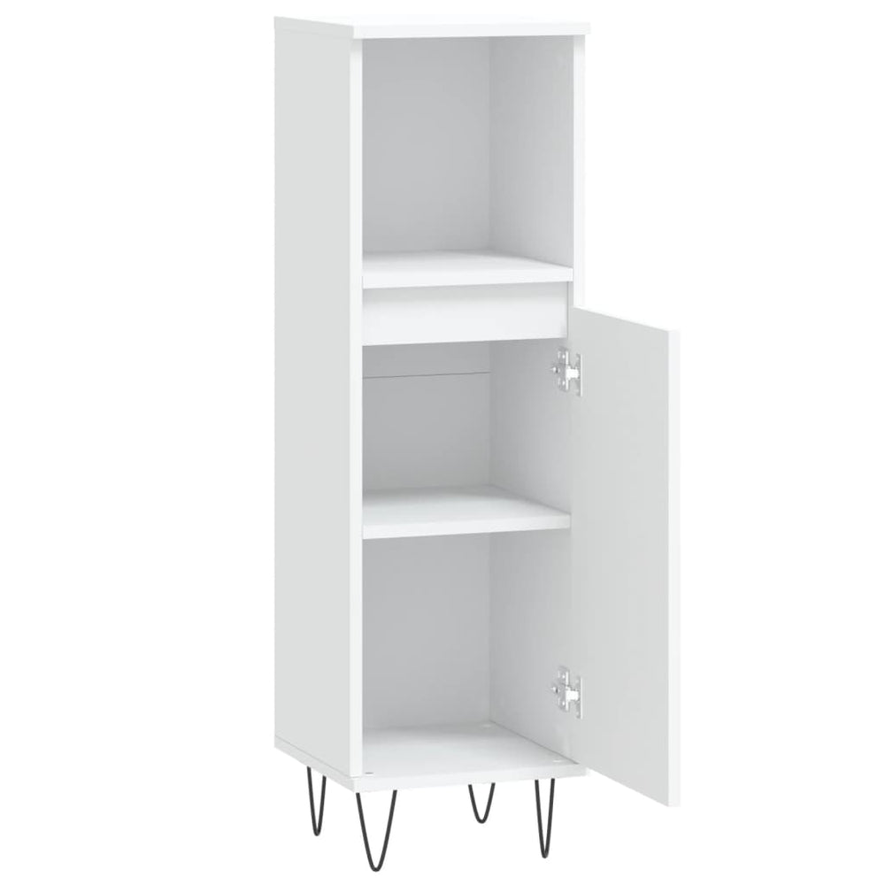 Badkamerkast 30x30x100 cm bewerkt hout wit MeubelReus