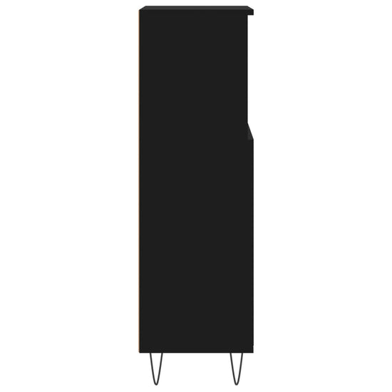 Badkamerkast 30x30x100 cm bewerkt hout zwart MeubelReus