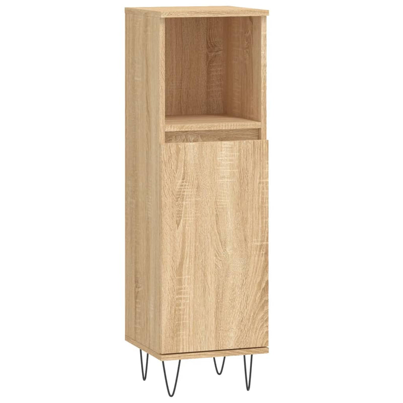 Badkamerkast 30x30x100 cm bewerkt hout sonoma eikenkleurig MeubelReus