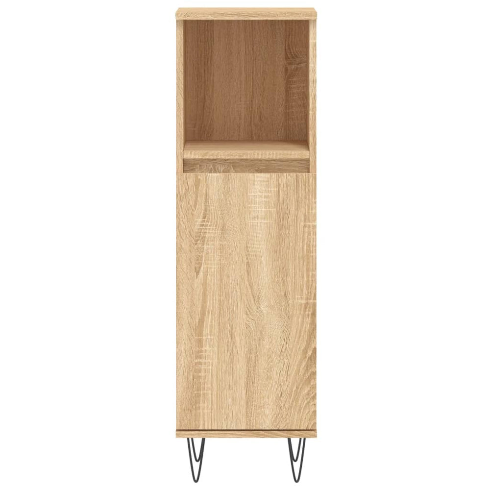 Badkamerkast 30x30x100 cm bewerkt hout sonoma eikenkleurig MeubelReus