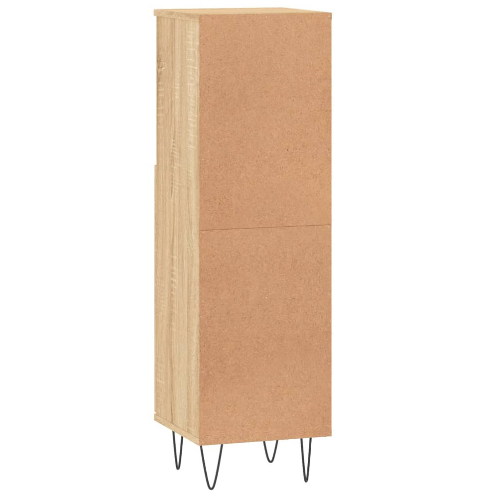 Badkamerkast 30x30x100 cm bewerkt hout sonoma eikenkleurig MeubelReus