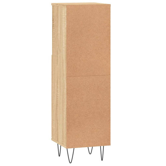 Badkamerkast 30x30x100 cm bewerkt hout sonoma eikenkleurig MeubelReus