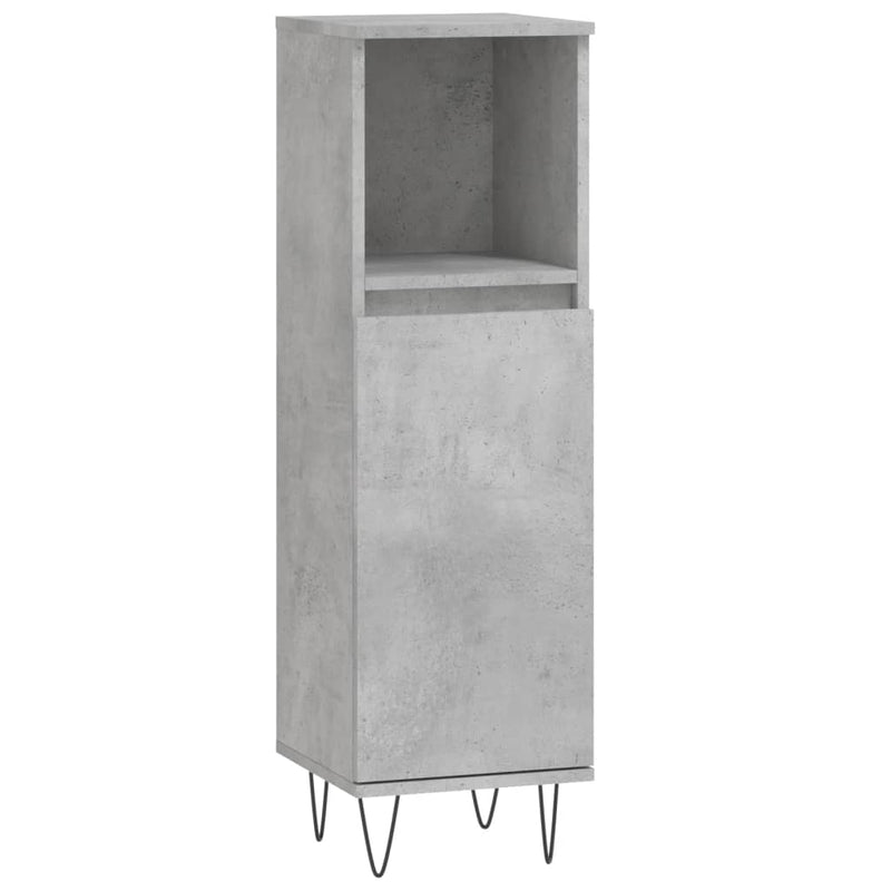 Badkamerkast 30x30x100 cm bewerkt hout betongrijs MeubelReus