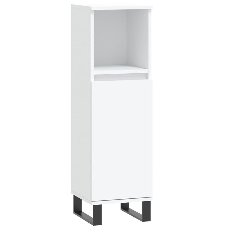 Badkamerkast 30x30x100 cm bewerkt hout wit MeubelReus