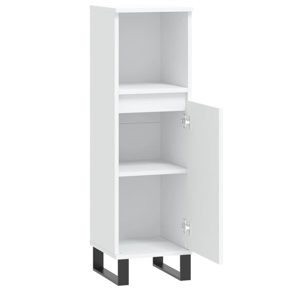 Badkamerkast 30x30x100 cm bewerkt hout wit MeubelReus