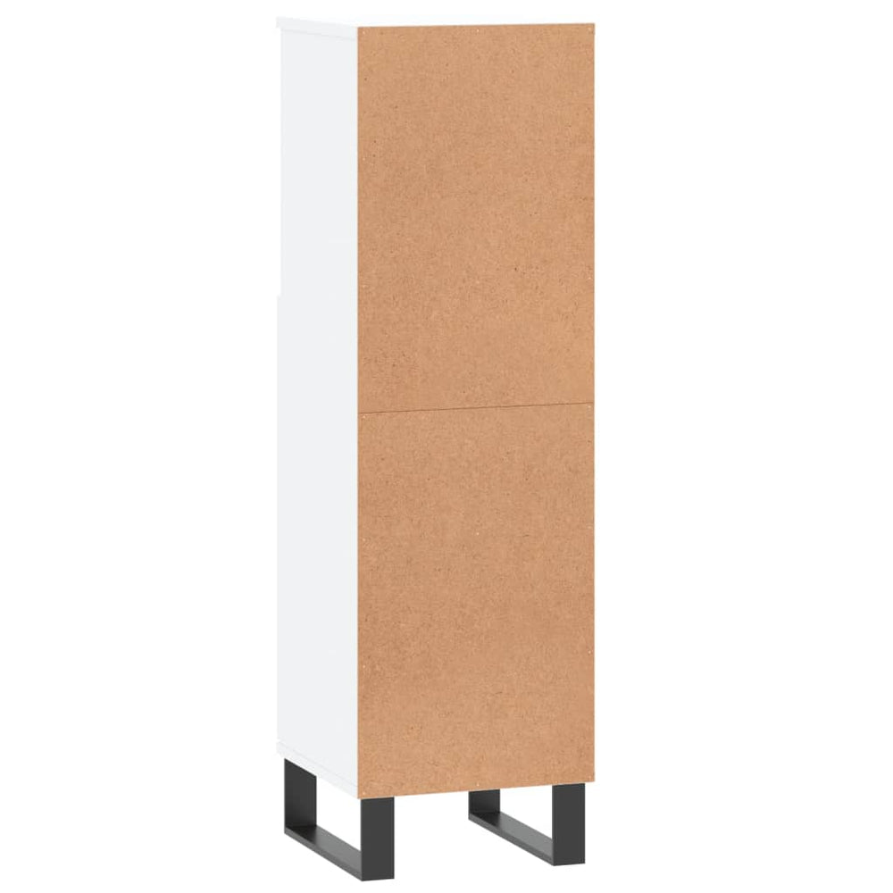 Badkamerkast 30x30x100 cm bewerkt hout wit MeubelReus